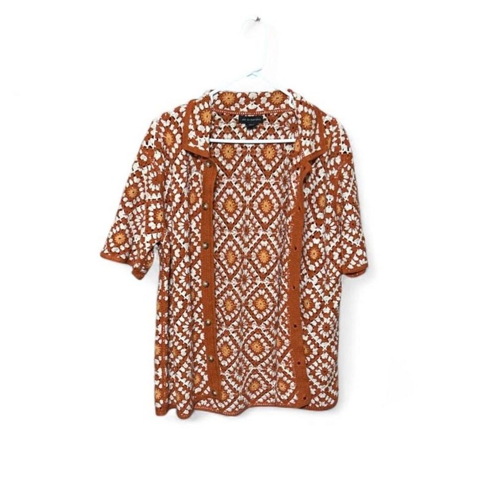 Art of Rhetoric button up shirt - small - orange/white